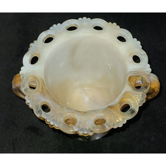 Imperial caramel slag glass pressed vase - Picture 3 of 6